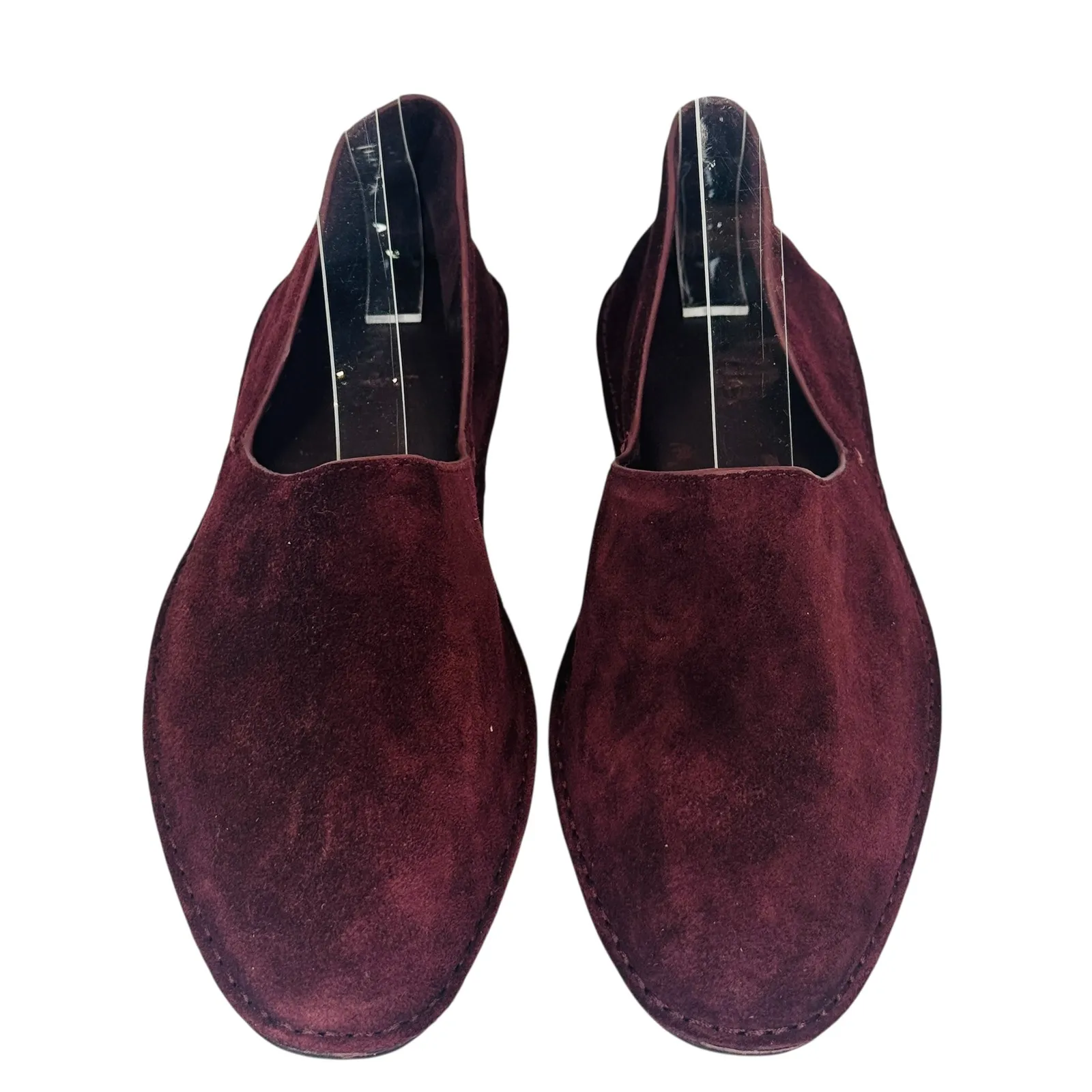 Vince Burgundy‎ Suede D'Orsay Flats Womens 5 35 Minimalist Pointed Toe Slip-On - Image 7