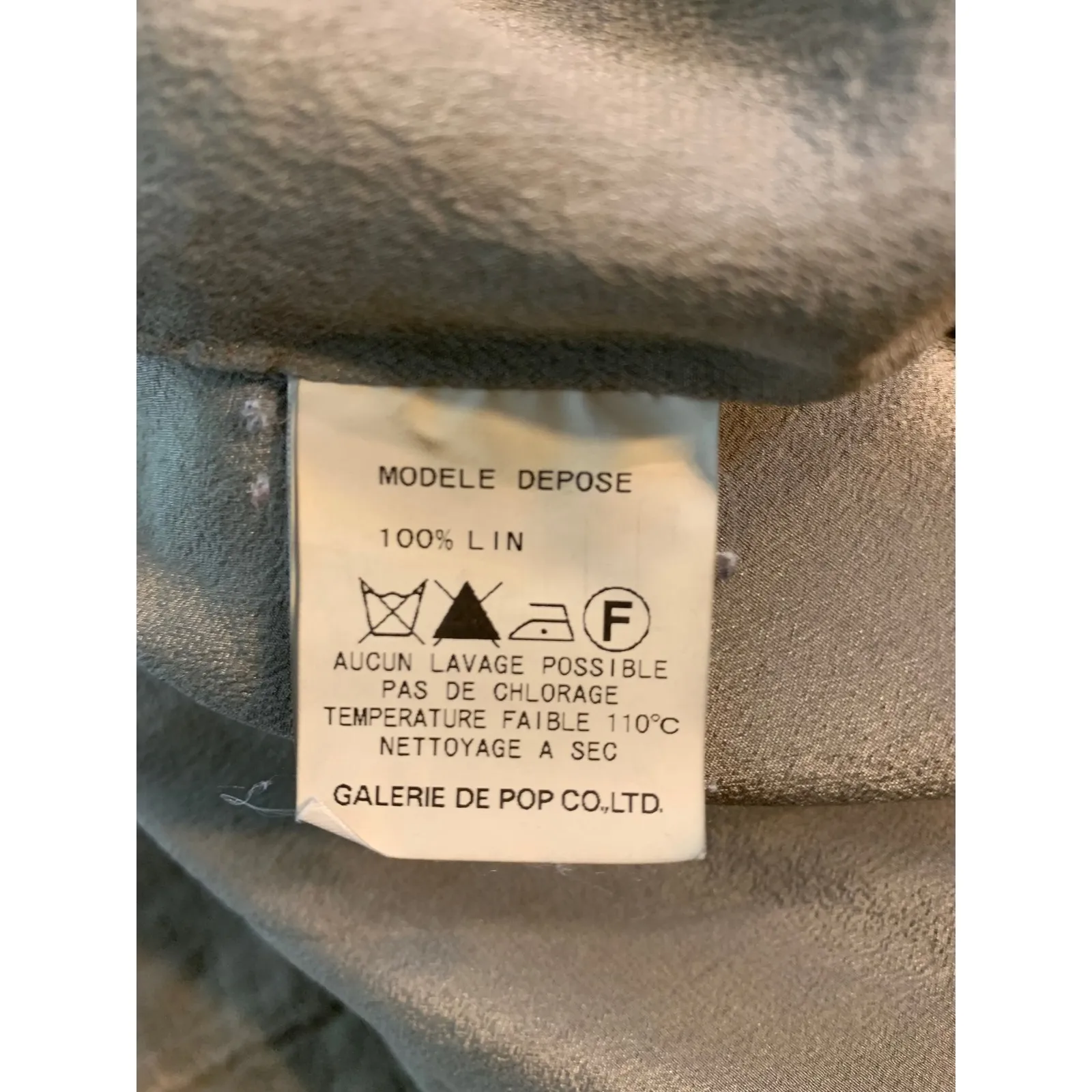 Pas de Calais Linen Leather Cowhide Silk Button Front Lagenlook Jacket Coat Tan Size M - Image 4