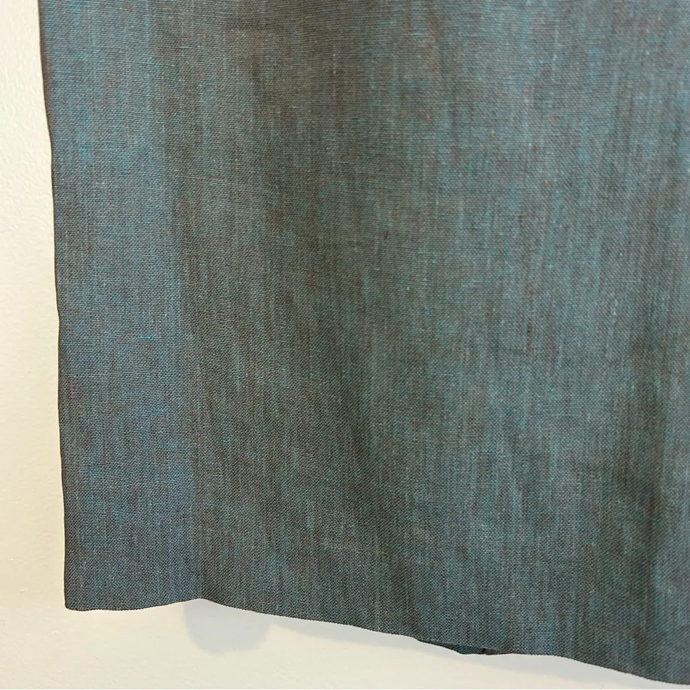 Lafayette 148 100% Linen Blue Straight Pencil Skirt Size 4 - Image 5