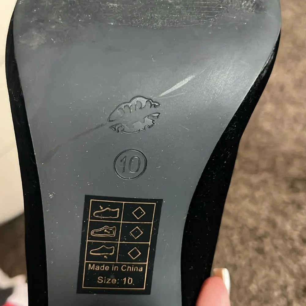 Shoe Republic LA Velvet Mid-Calf Boots Party Block Heels Fashion Pointed Toe - Image 7