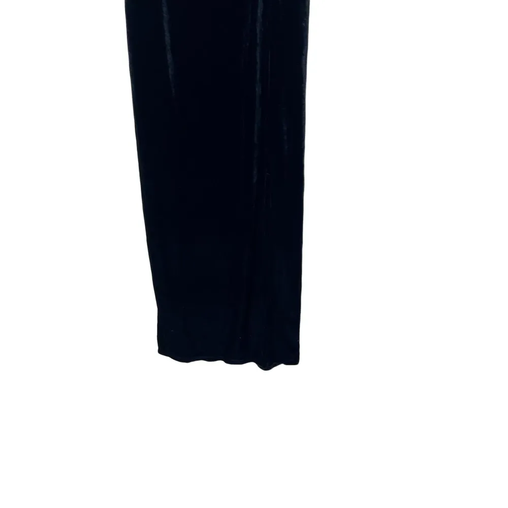 Missy By Jumping Jay Black Velvet Stretch Waist Y2K Maxi Skirt Womens Small - Image 3