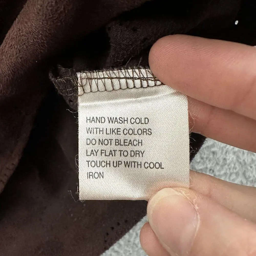 Vintage Sag Harbor Faux Suede Button Up Shirt Eyelet Grunge Western Retro Size L - Image 8