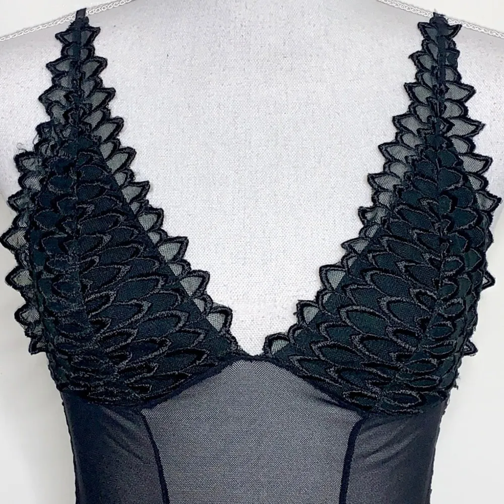Vintage Escante Mesh Babydoll Slip Black - Image 5