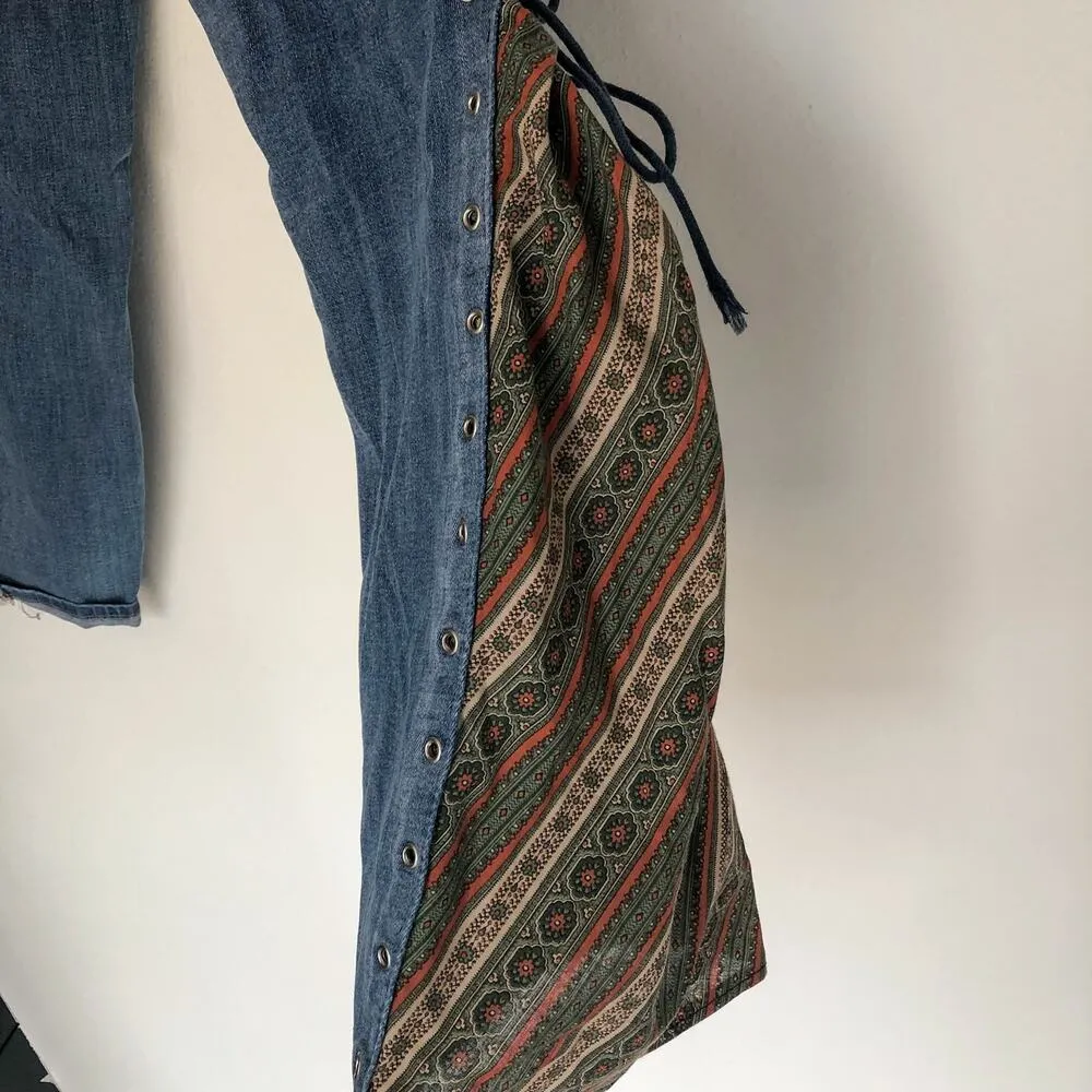 Retro Style Flare Leg Jeans Pacsun High Rise Lace Up Jeggings 29 - Image 5