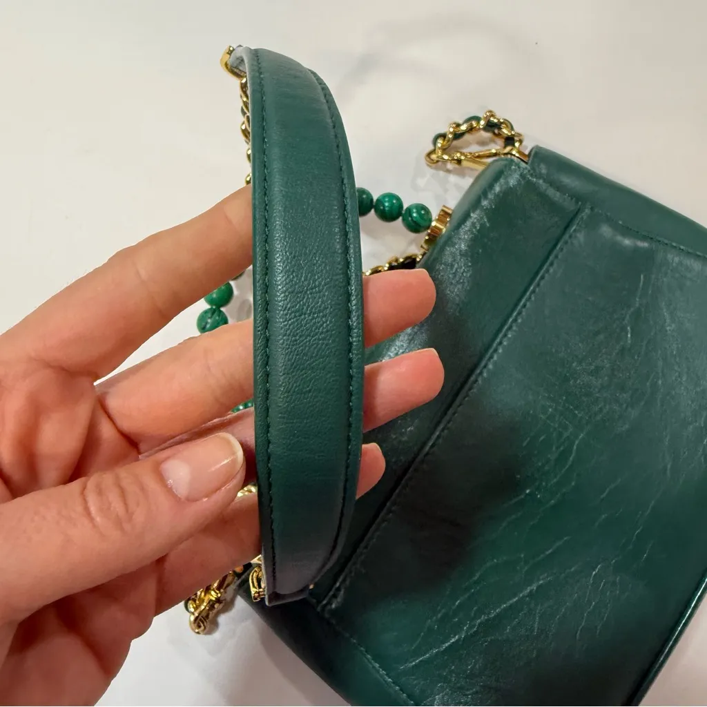 Lele Sadoughi  Leather Top Handle Bag green - Image 8