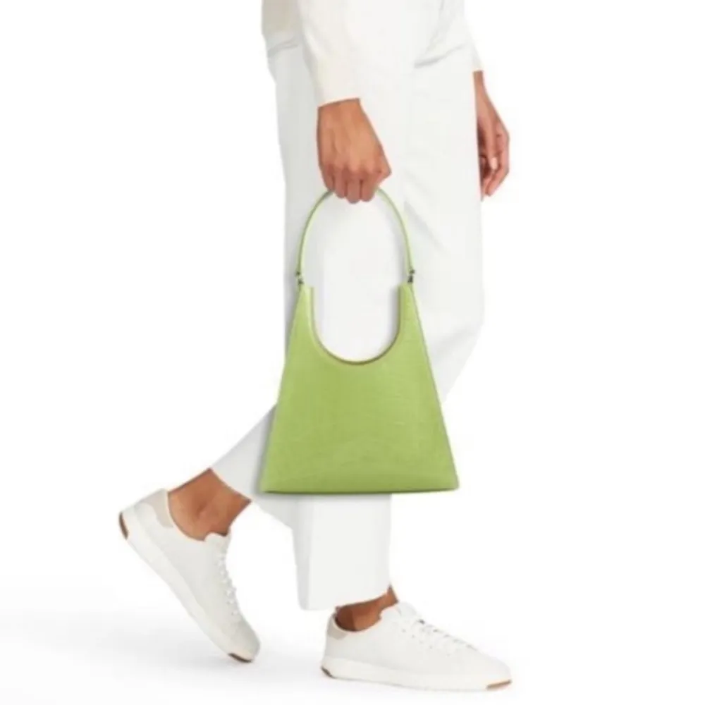 NWT STAUD Rey Croc Embossed Leather Shoulder Bag Pistachio Pastel Light Green - Image 5