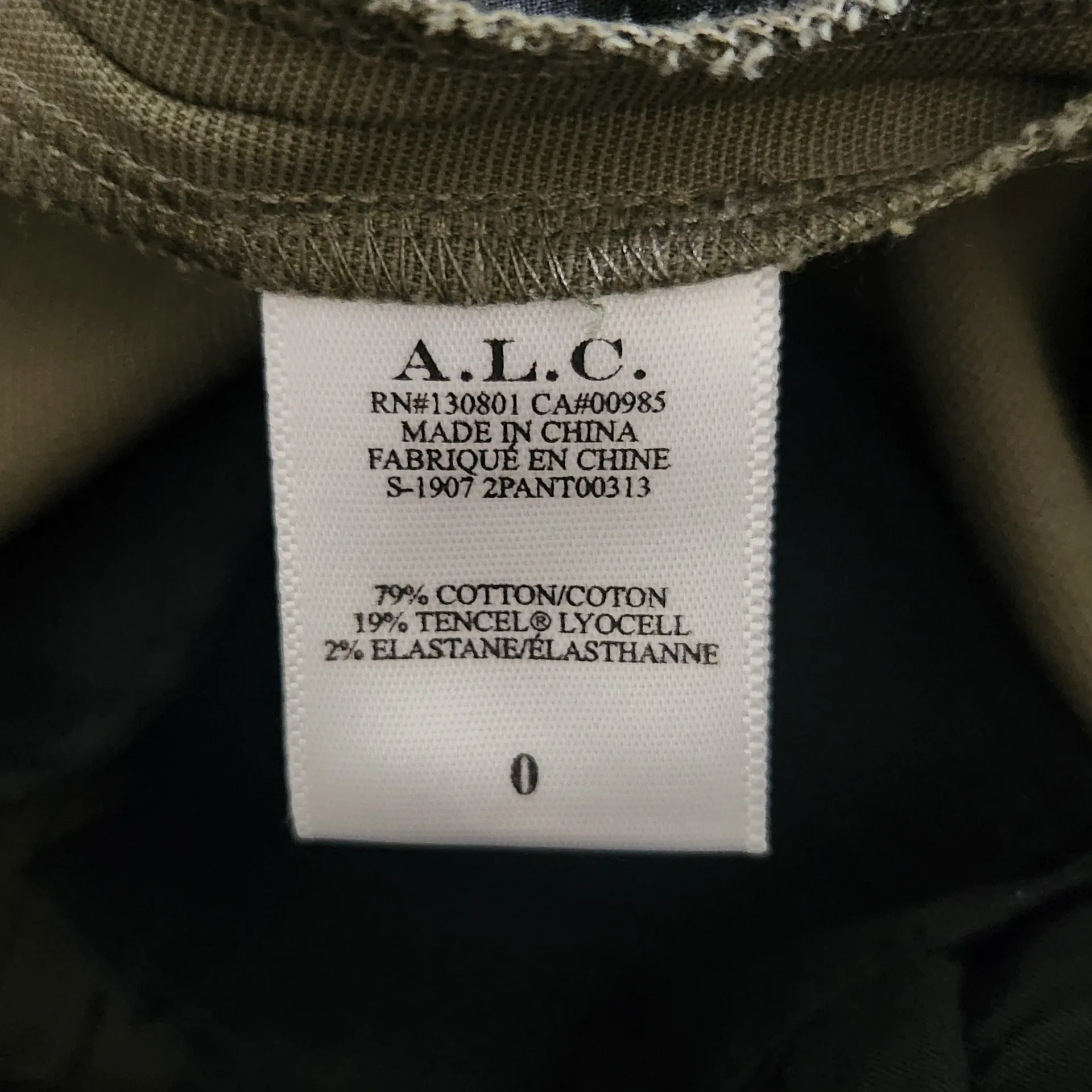 A.L.C Olive Green Pleated Tapered Leg Ankle Pants with Belt Size 0 - Image 7