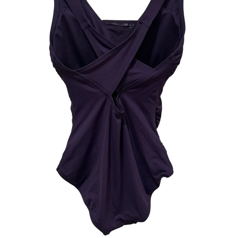 Land’s End Tummy Ruched UPF Crossback Swimsuit Coastal Resort Vacation Size S - Image 8