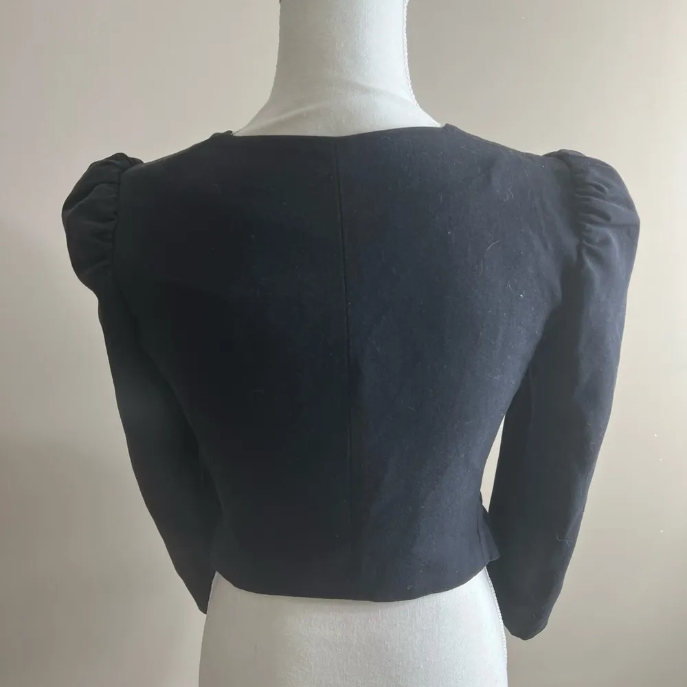 Urban outfitters Pins and needles black crop jacket puff sleeves XS - Image 10