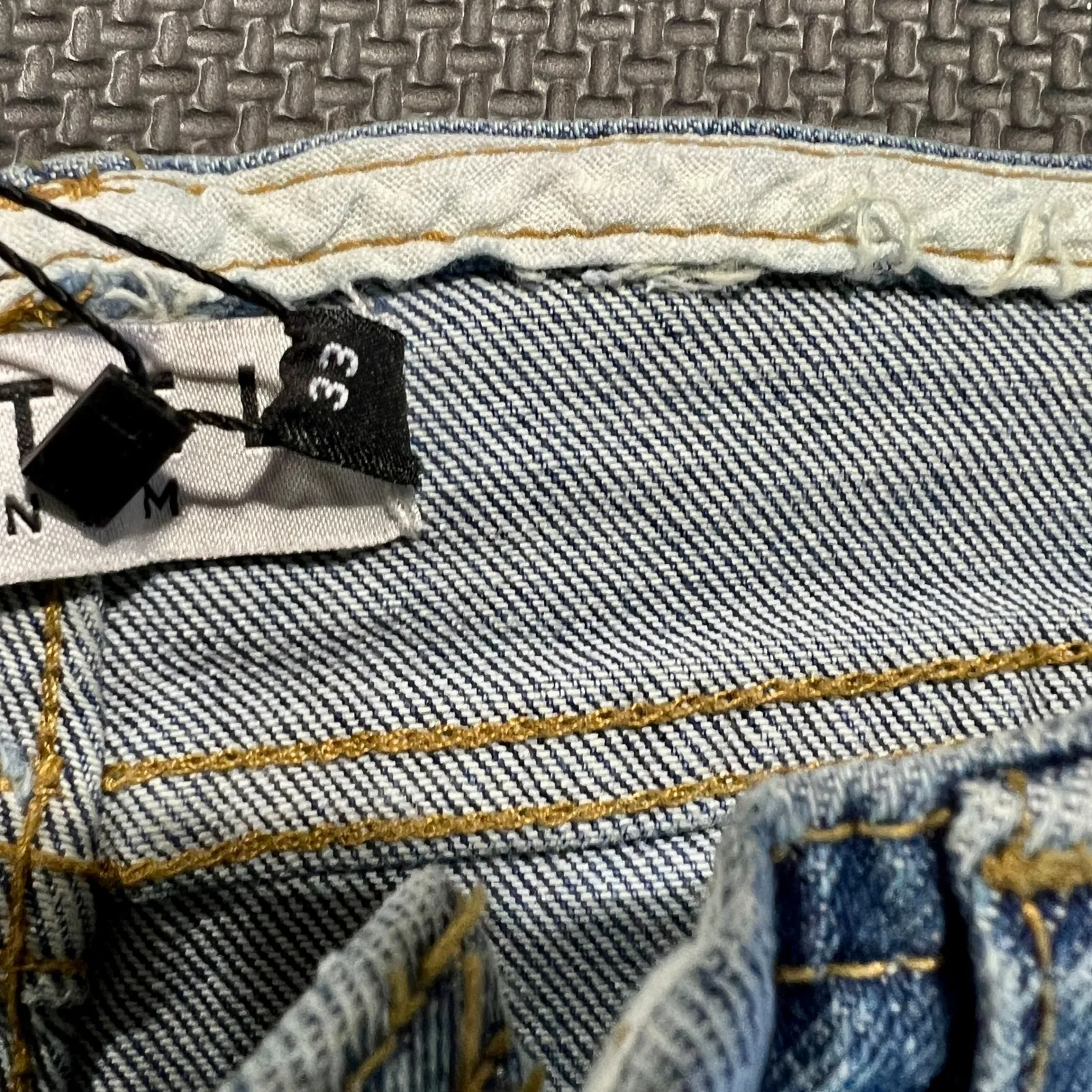 Motel Denim Flare Leg Jeans Exposed Button Fly Light Wash Women Size S/ 23L‎ 33L - Image 6