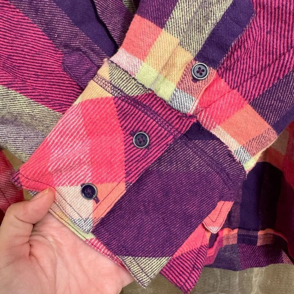 Free People We The Free So Long Summer Pink Purple Flannel XS NWOT - Image 4