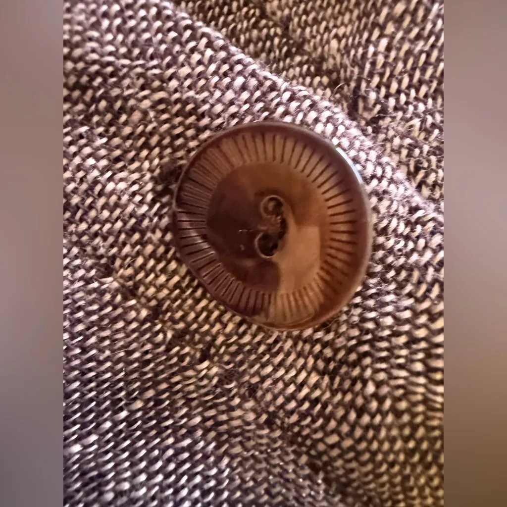 Eileen Fisher gray Sleeveless Sheath Midi linen Button Dress Size XS - Image 7