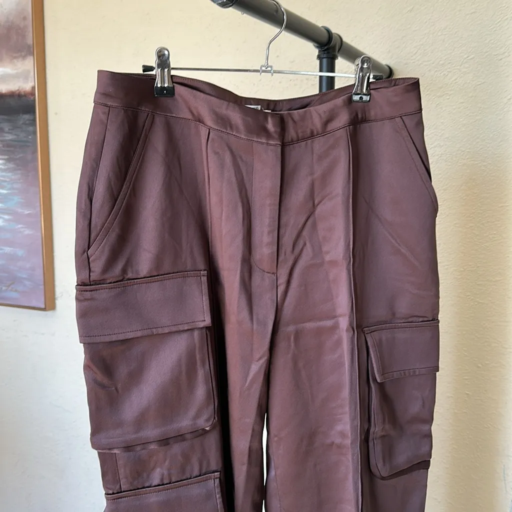 House of cb Daria cargo chocolate trousers‎ pants NWOT size L longer length - Image 13