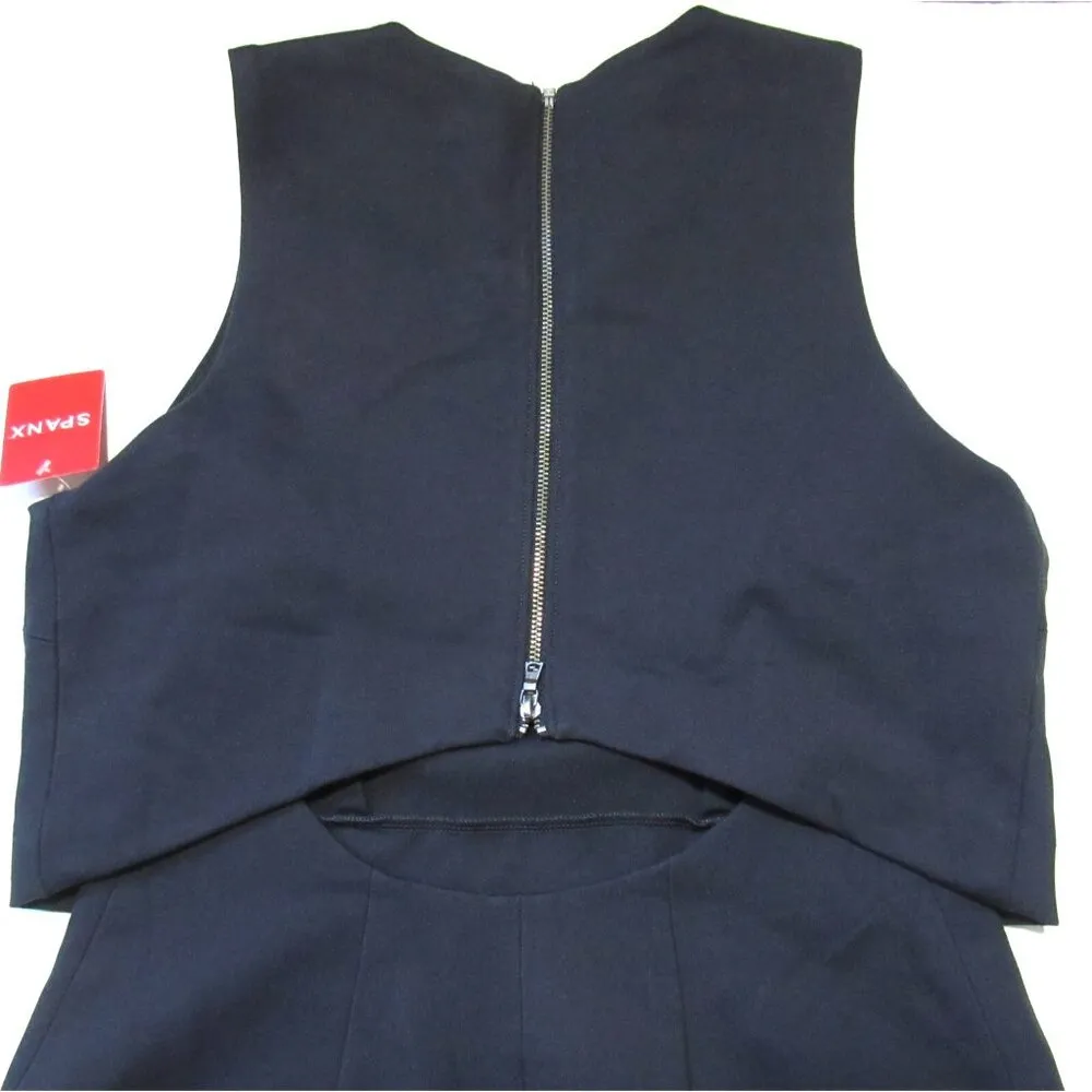 NWT Spanx 20599R Ponte Overlay Fitted Midi in Classic Navy Sleeveless Dress S - Image 5