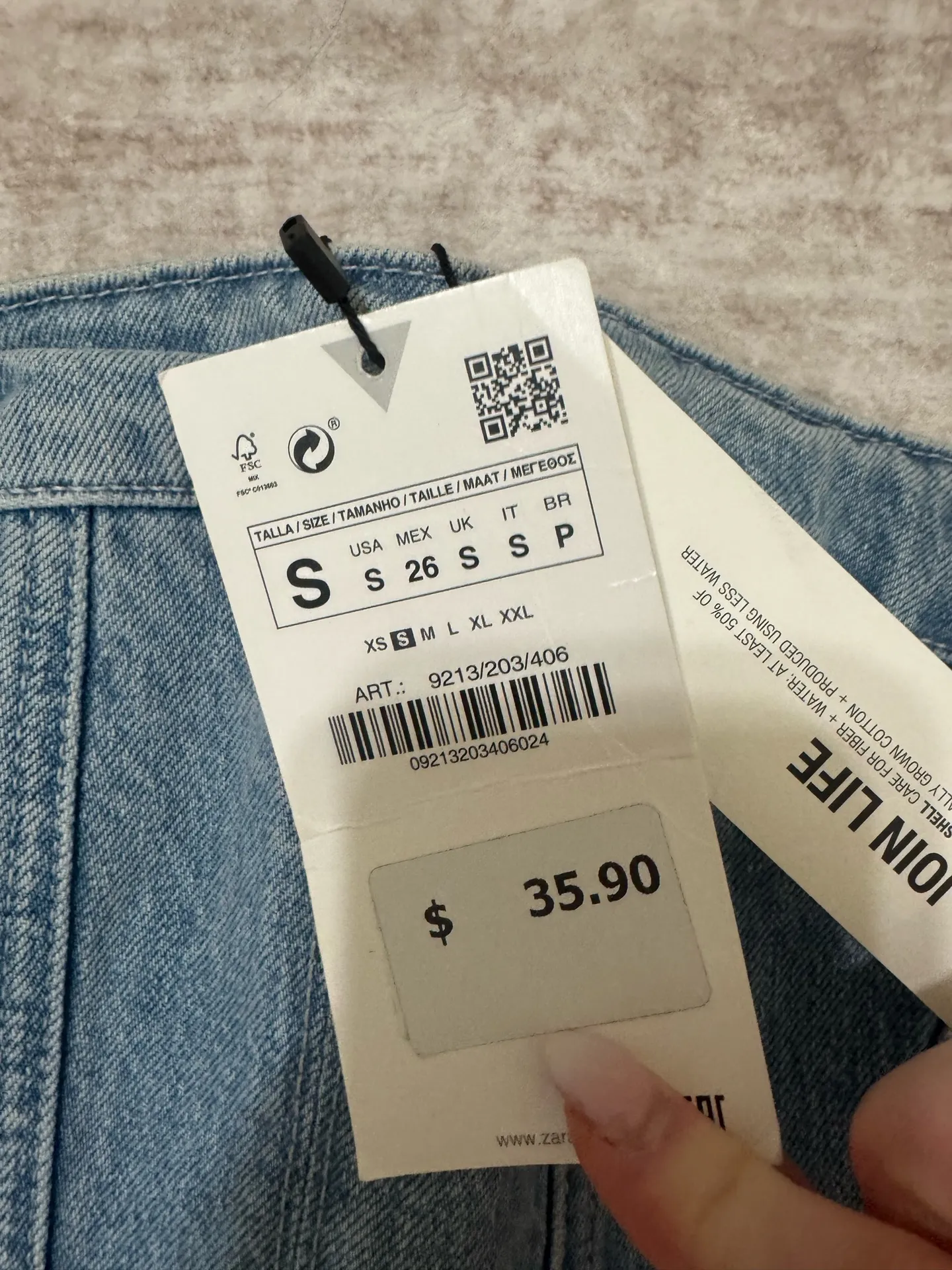 Zara denim corset top size small bnwt - Image 3