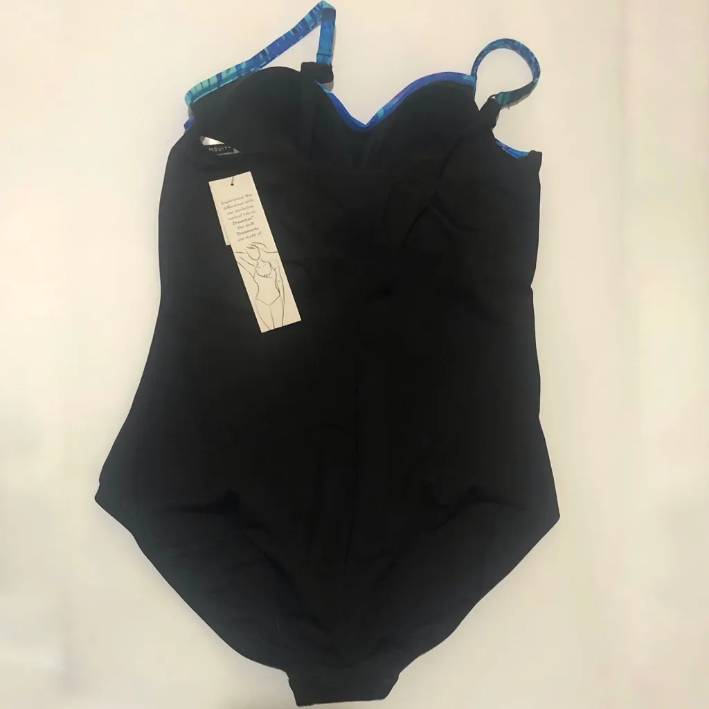NWT: Dreamsuit 1 pc Swimsuit w Ruched Sides & Slimming Tummy Control Technology Blue Size 14 - Image 5