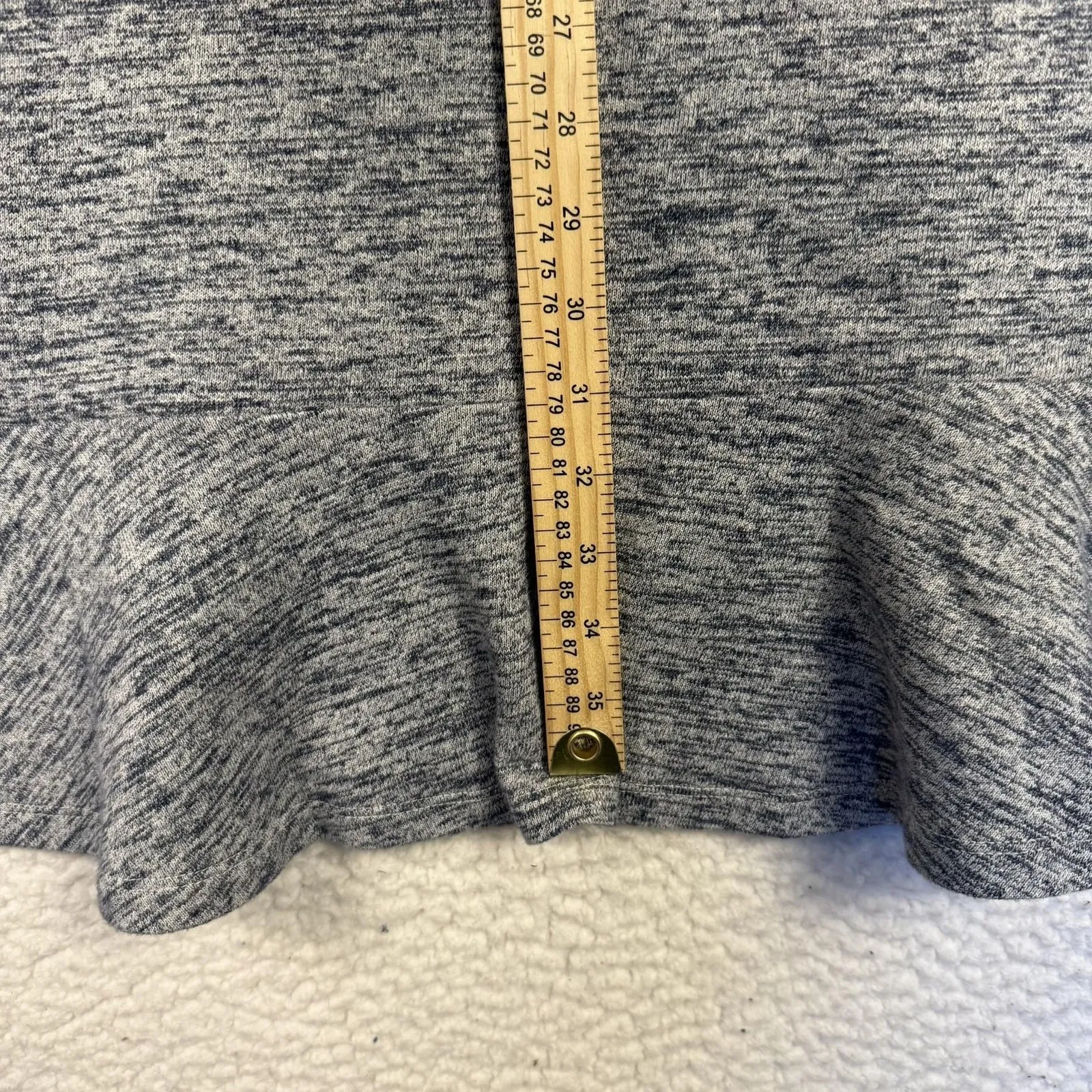 NEW Talbots Dress Womens Medium Gray Heather Knit Ruffle Hem 3/4 Sleeve Casual - Image 7