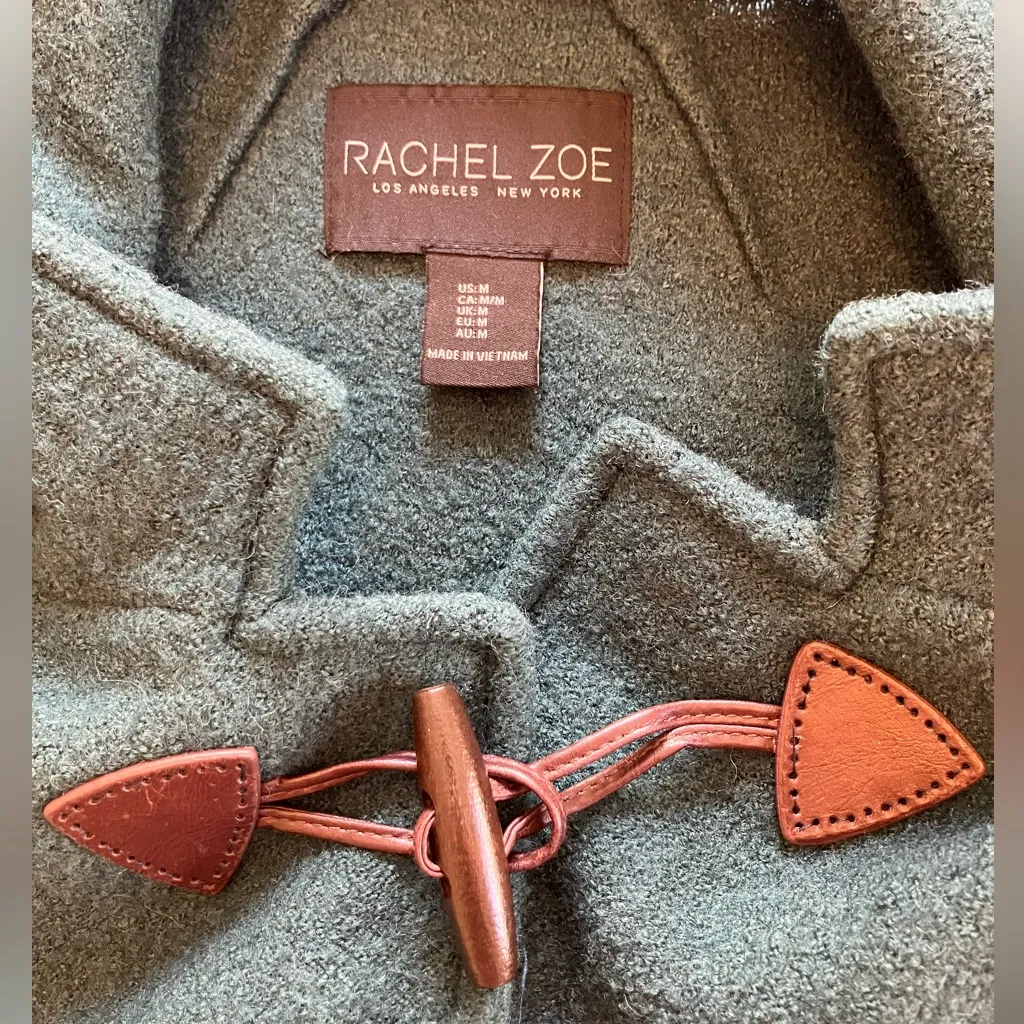 Rachel Zoe Green Wool Blend Coat M - Image 3