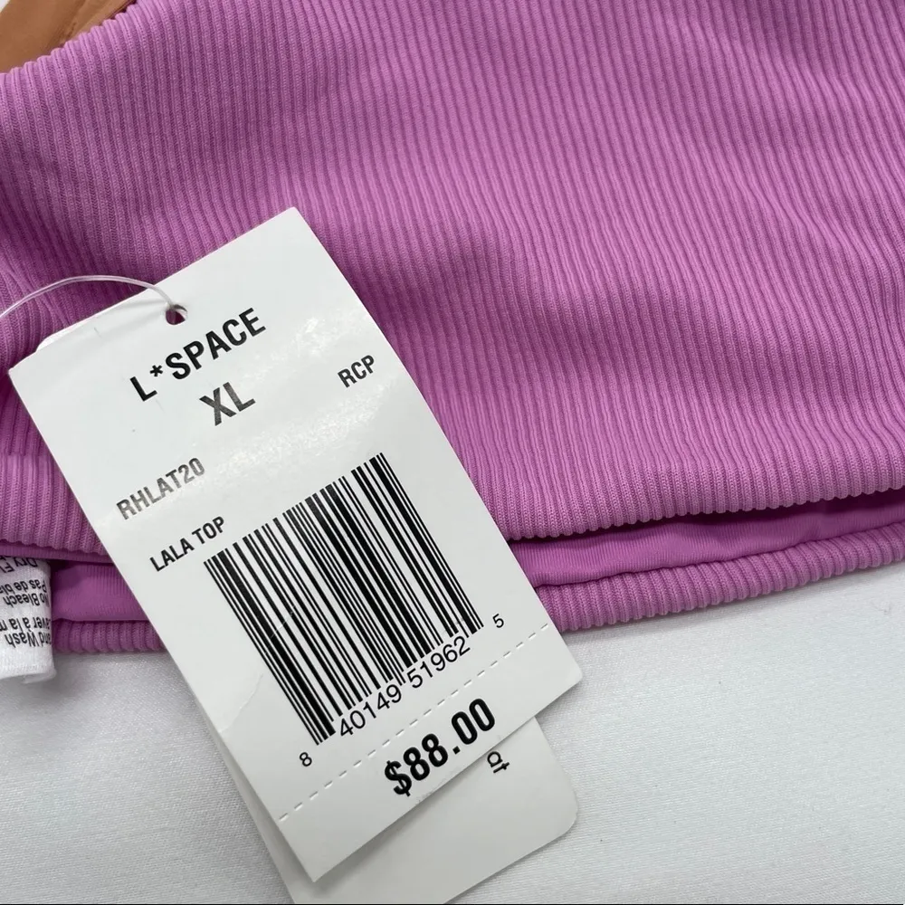 NWT L*SPACE Lala Bikini Top Rosebud Cream Putty XL - Image 6