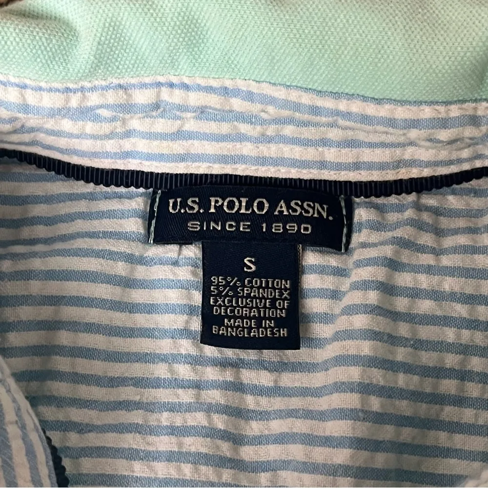 Us Polo Assn Vtg Button Up Polo Tennis Mini Dress Preppy Nautical Green S Retro - Image 8