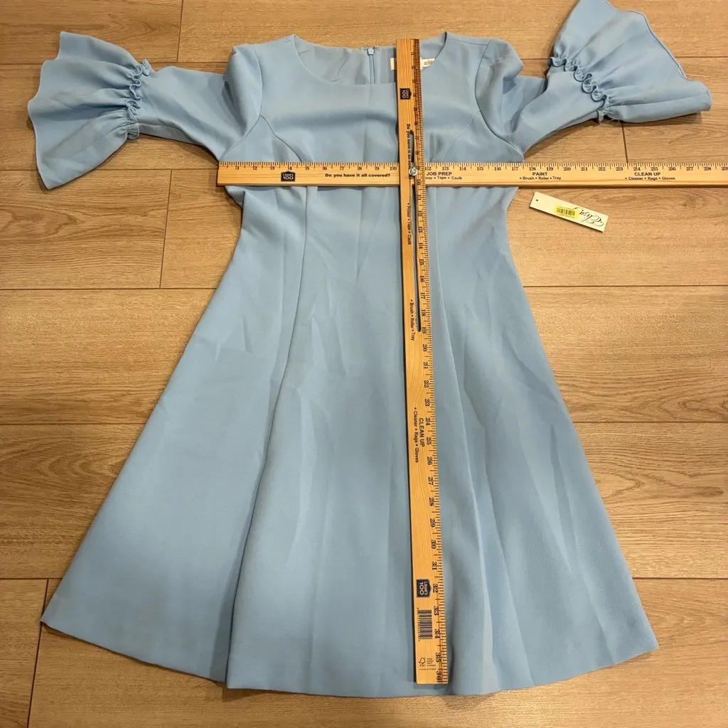 NWT Eliza J Bell Sleeve Fit & Flare A-Line Light Blue Dress Size 8 - Image 2