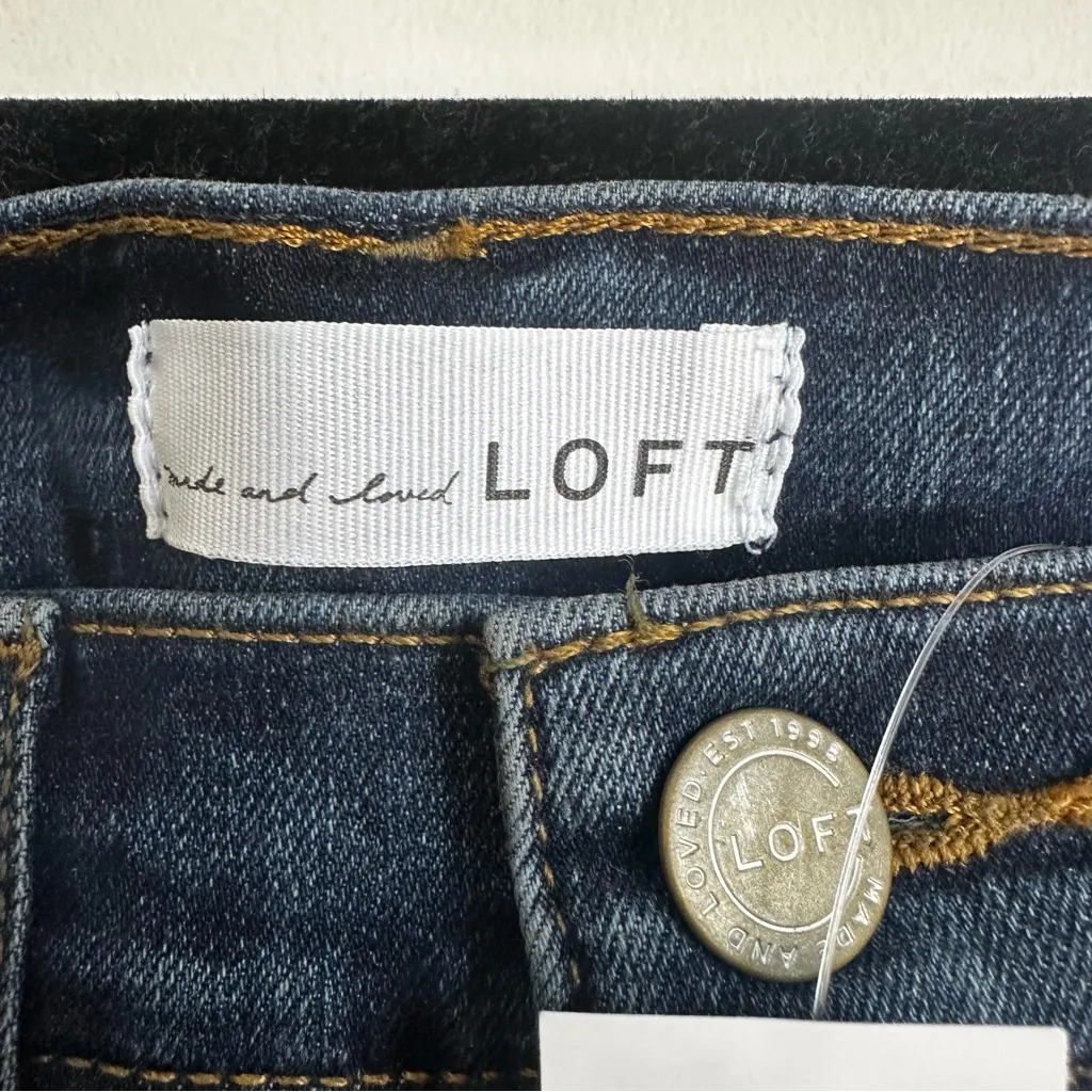 NWT LOFT High Waist Skinny Jeans Womens 6 / 28  Slim Pockets Classic Blue denim - Image 4
