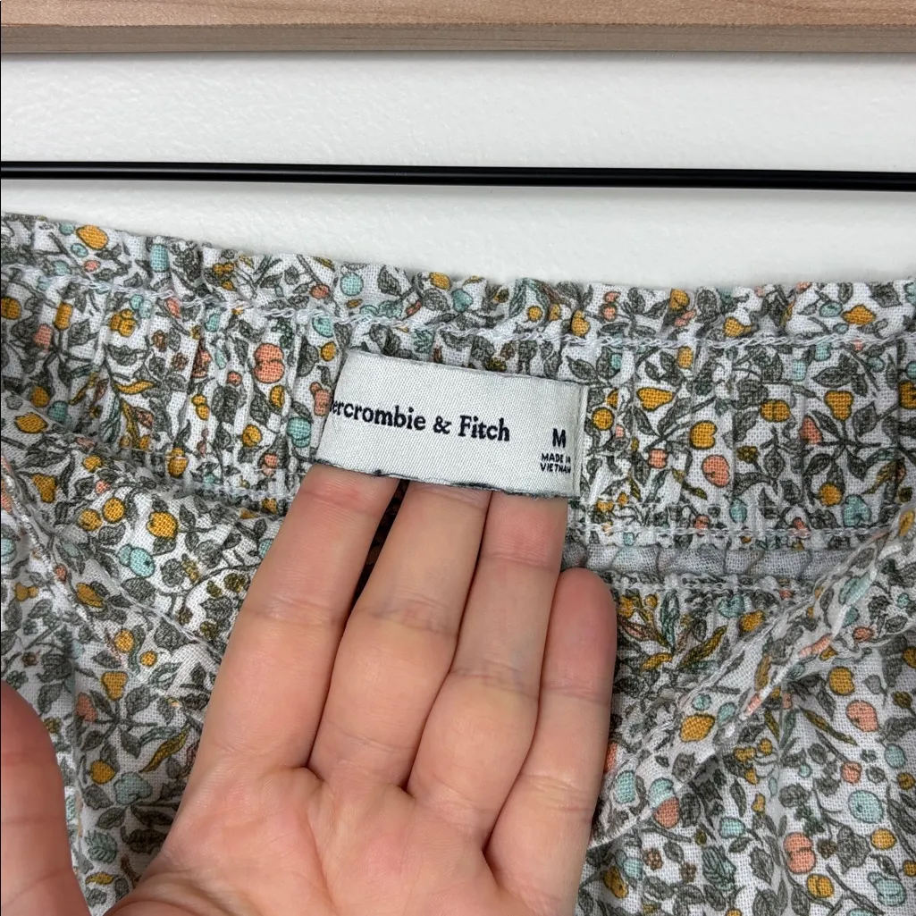 Abercrombie & Fitch Pull On Wide Leg Pants Linen Floral Women’s Size Medium - Image 5