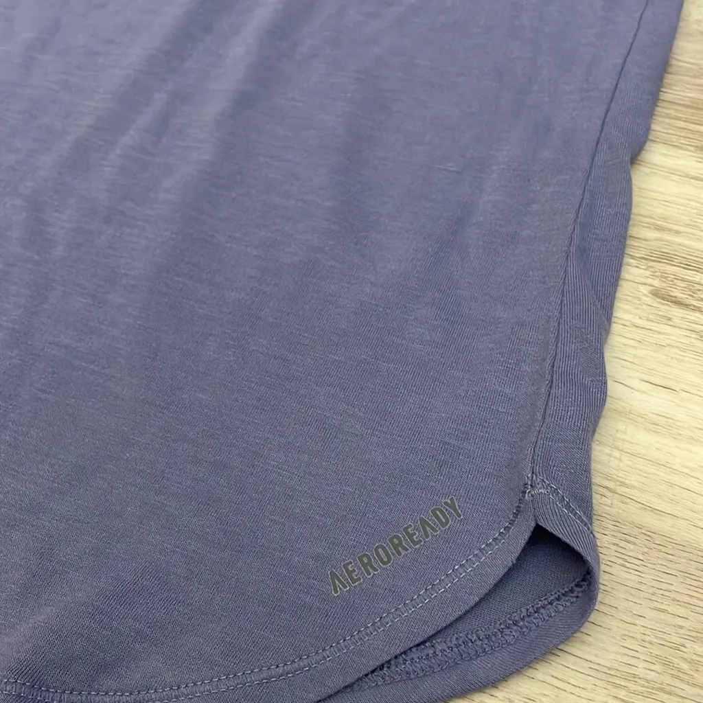 Adidas Purple Training Aeroready Short Sleeve Crew Neck Women's Tee Size Small - Image 10