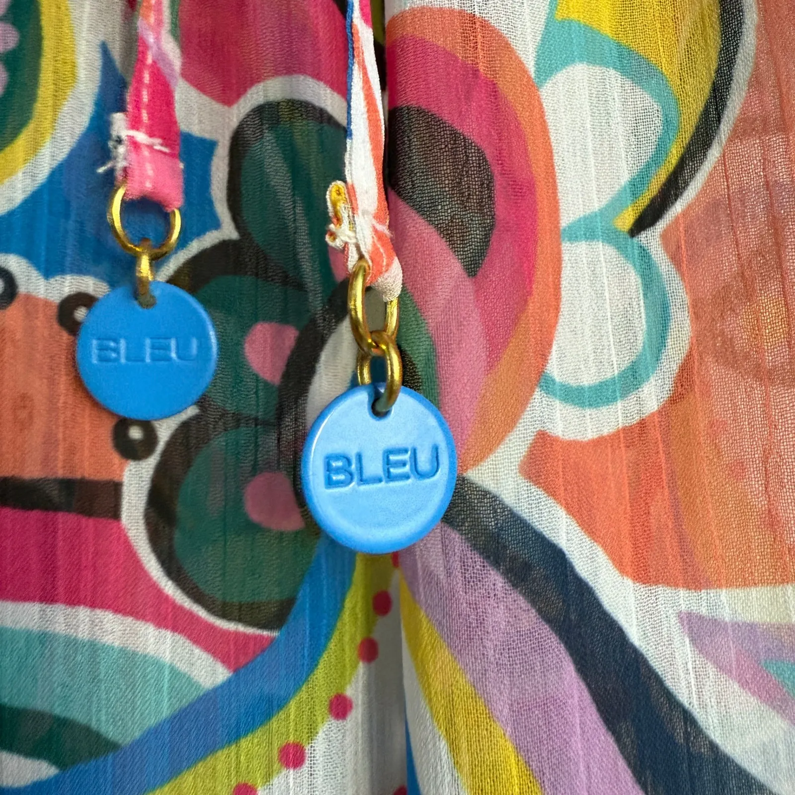 Bleu Rod Beattie sheer paisley ruffle wearable Art drawstring pants sz‎ S - Image 4