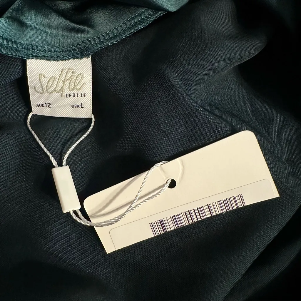 Selfie Leslie Champs Elysees Long Sleeve Open Back Mini Dress Forest Green US 8 - Image 12