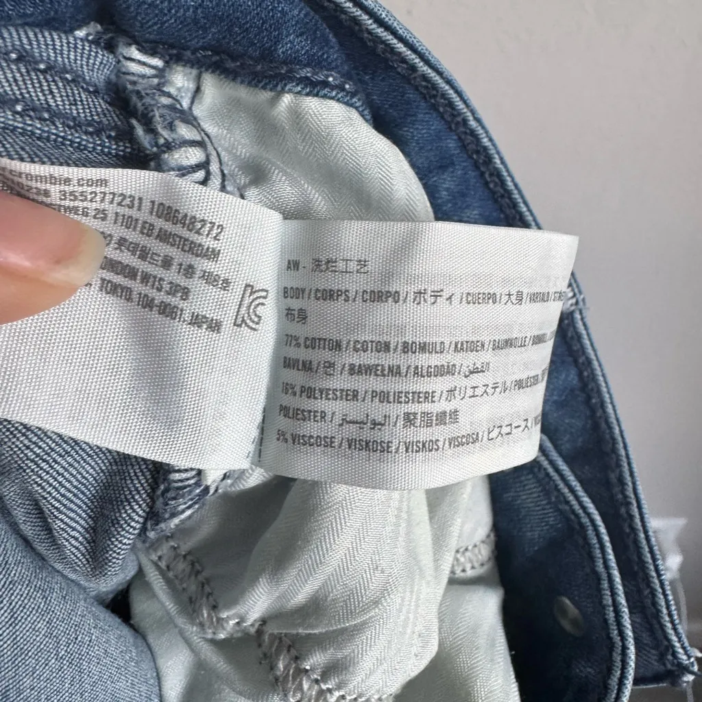 Hollister Mid Wash Blue Denim High Rise Flare Leg Jeans Womens 2S - Image 6