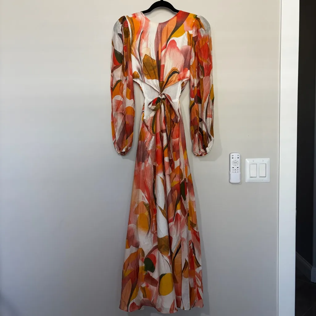 Petal & Pup LAQUIN LONG SLEEVE MAXI DRESS - PINK Size S - Image 3