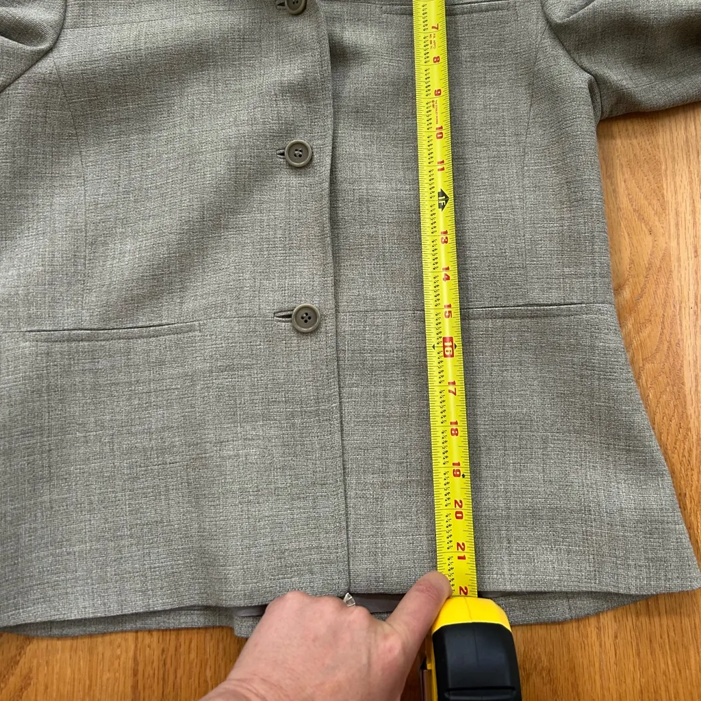 Ann Taylor Ladies Blazer Jacket Size 6 Lined Rayon Wool Blend Beige Vintage - Image 6