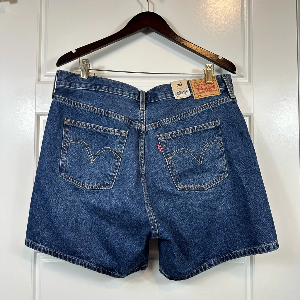 Levi’s Premium 501 Vintage Inspired Mid Thigh High Rise Denim Shorts Size 34/18 - Image 7