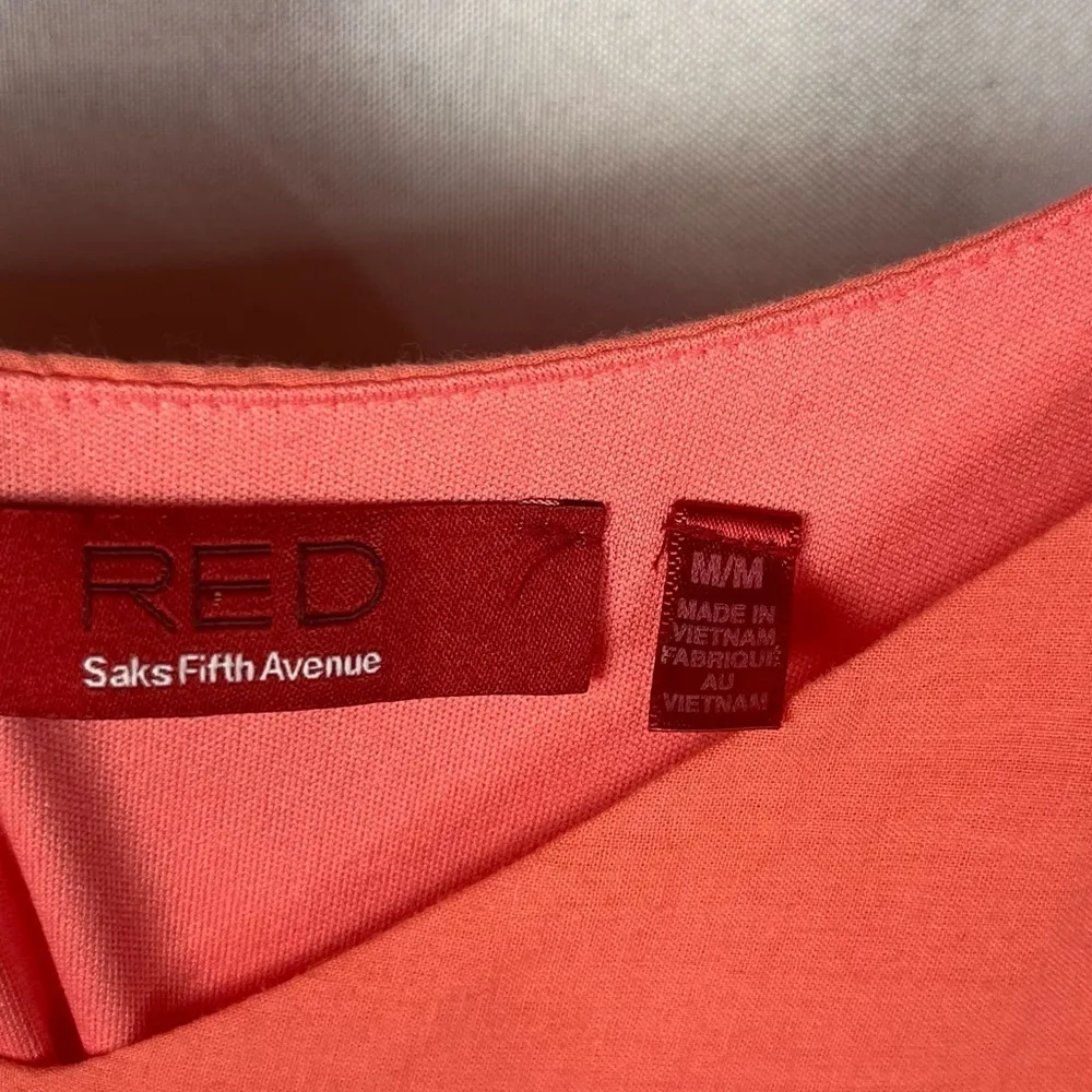 Saks Fifth Avenue Coral Crochet Lace Sleeveless Romper M - Image 6