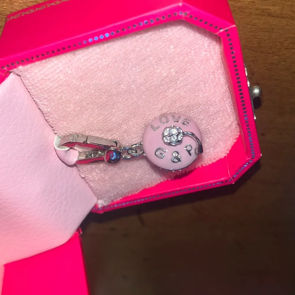 Retro Juicy Couture Pam & Gela Pink with Silver Crystals Cupcake Charm - Image 2
