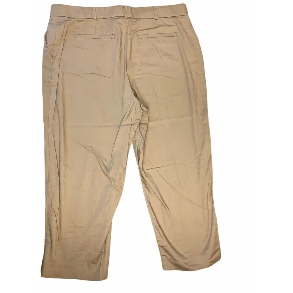 NWOT George Ankle Dress Pants Beige Sz 16W Flat Front Zip Pockets THINK SLIM - Image 2