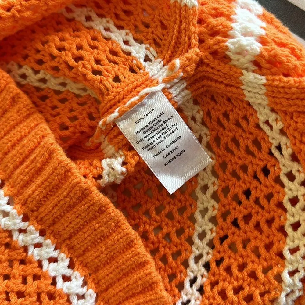 NWOT Talbots Open Weave Long Sleeve Sweater Striped - Image 9