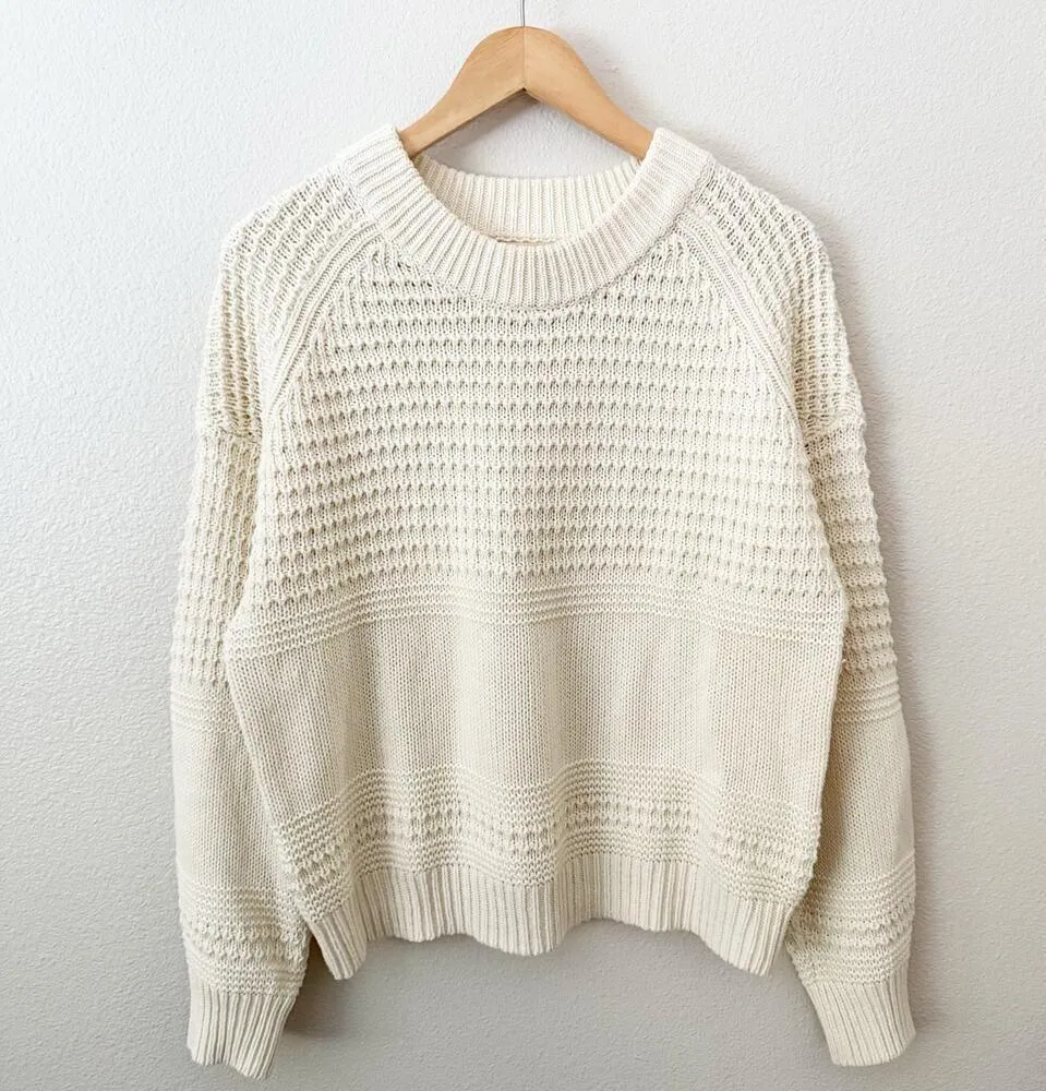 UNIVERSAL THREAD | Pullover Knit Sweater Crew Neck Long Sleeve Cream Ivory | XL - Image 3