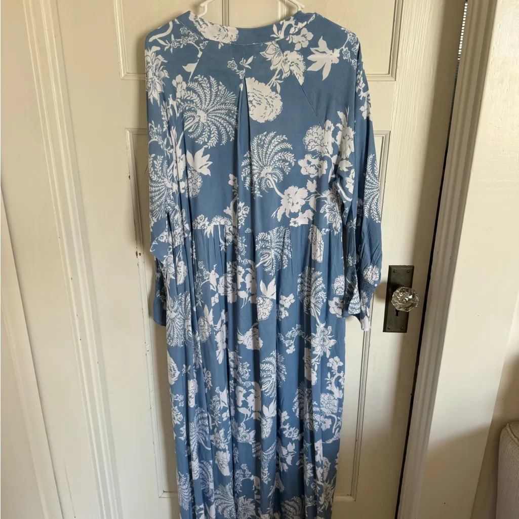 NWT House of Lacuna Tuscany Blur Coconut floral dress size large Blue - Image 2