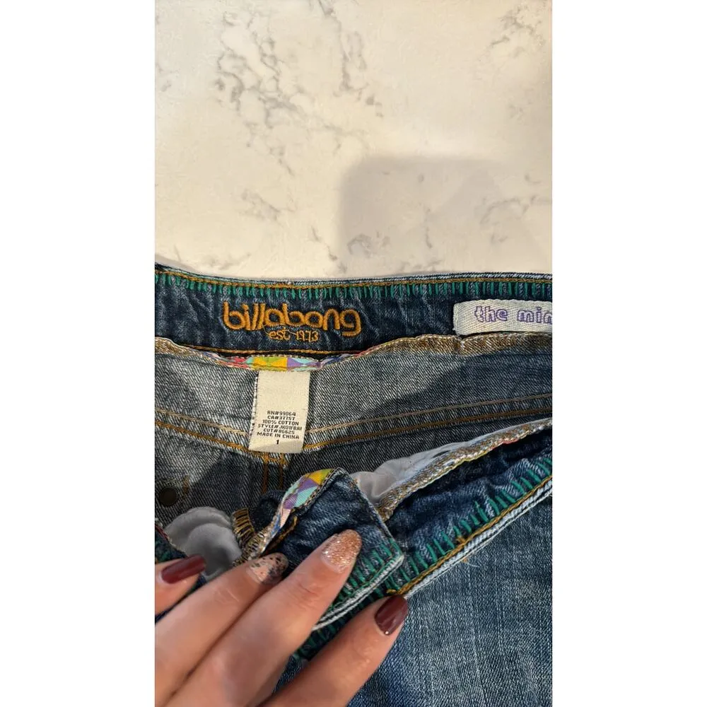Billabong Juniors The Mini Denim Skirt Size 1 Y2K micro mini grunge no doubt - Image 2