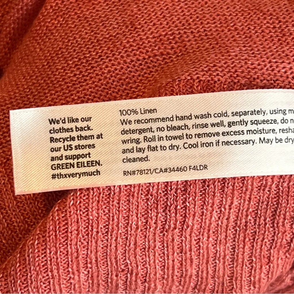 Eileen Fisher 1X 100% Linen Long Sleeve OpenFront Lightweight Cardigan w/Pockets - Image 8