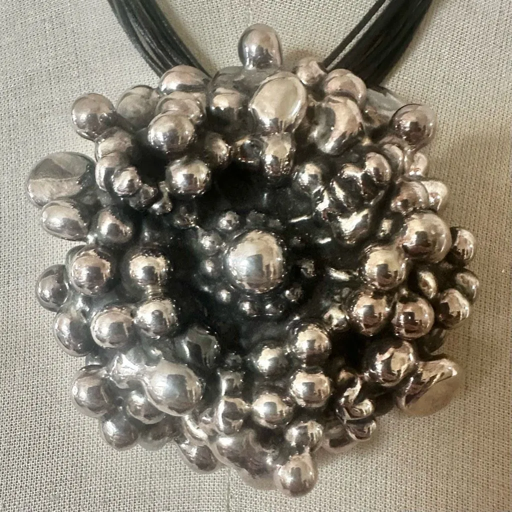 Israeli Sterling silver Electroform Bubble Pendant Necklace - Image 2