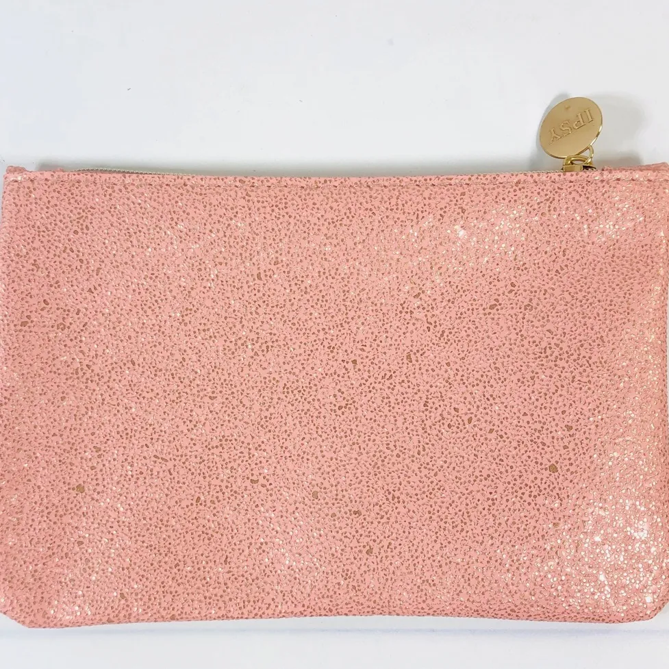 IPSY ‘Time To Shine’ Dusty Rose Sparkled Glam Cosmetic Bag - Image 4