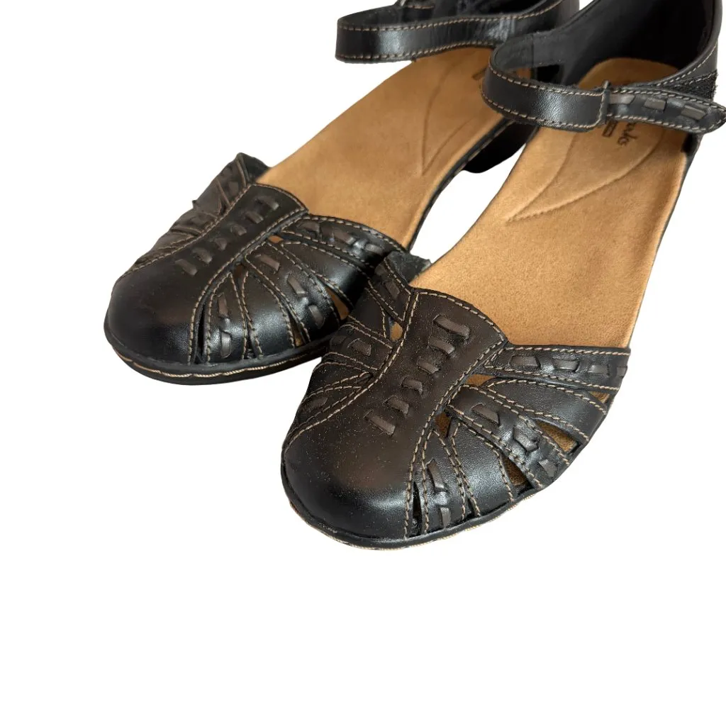 Clarks Wendy Estate Mary Janes Comfort Shoes Cutout Classic Black Size 8.5 + Box - Image 2