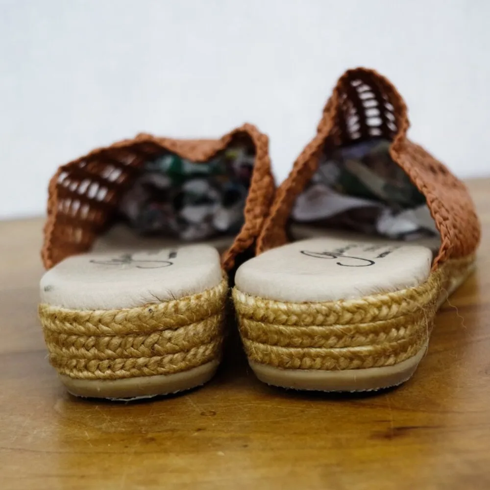 Gaimo Spanish Made Low Wedge Woven Mules Size EU 40 Brown - Image 7