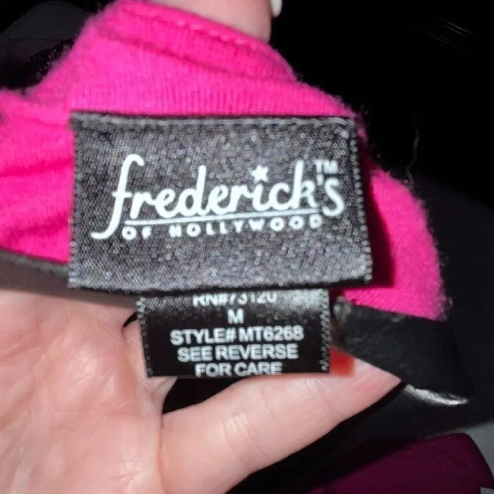Fredrick’s of Hollywood hot pink‎ faux leather blouse medium - Image 4