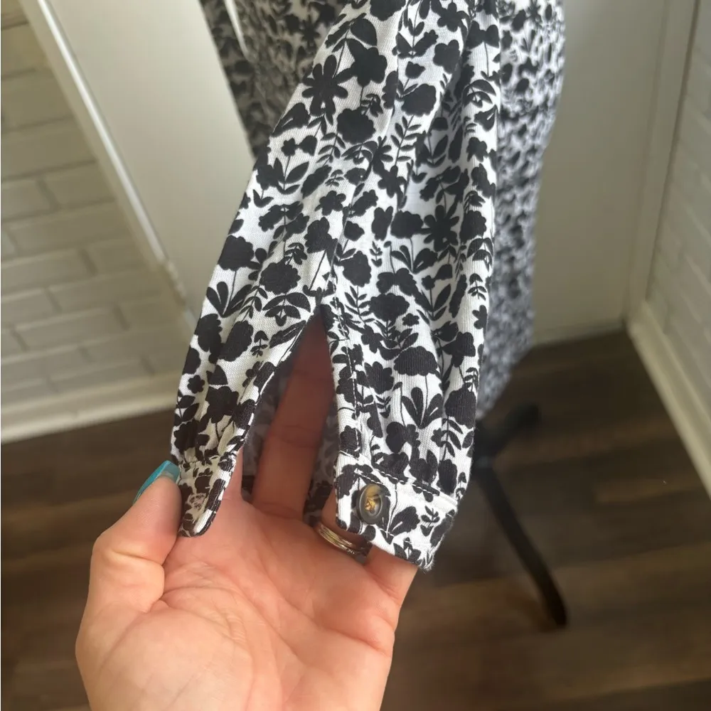 Boden Clara Floral‎ Shirt Dress 6 Workwear Staple Chic Streetwear Preppy Black - Image 8