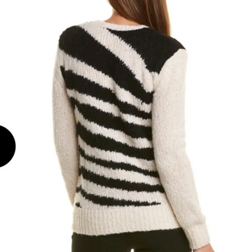 Trina Turk Irish Coffee 2 Alpaca Blend Zebra Stripe Sweater - Image 2