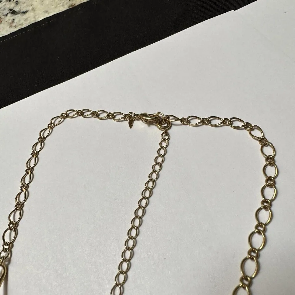 Signed Avon Gold Tone Necklace With Rhinestone Loop - Image 10